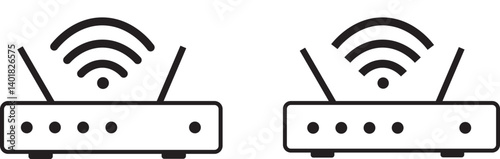 router icon Vector logo set flat, Internet connection symbols. Free wifi area sign illustration
