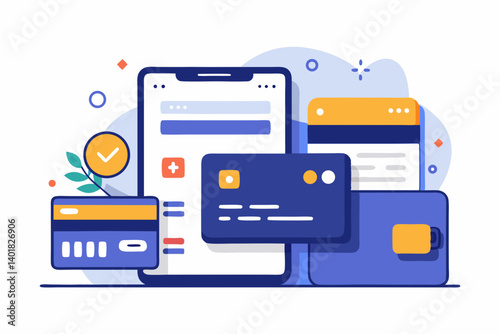 Payment gateway interface showing credit card and mobile wallet