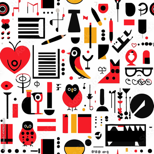 A versatile bundle of seamless patterns featuring playful cats, gamepads, landscapes, cassette tapes, abstract swirls, mountains, and fantasy castles. Ideal for kids, games, and creative projects.