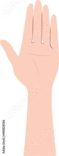 女性の手のひらのパーツイラスト
