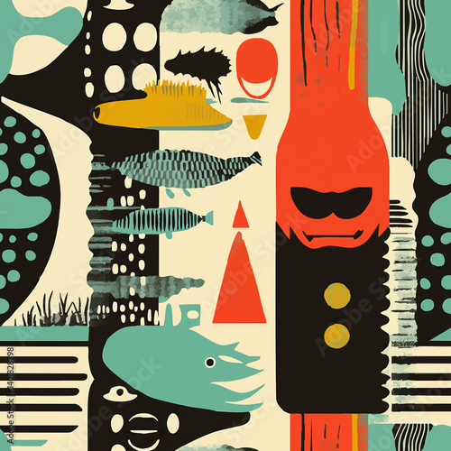 A vibrant collection of seamless patterns featuring abstract, playful, and nature-inspired designs, ideal for textile, wallpaper, and stationery. Includes urban, animal, and fantasy motifs.
