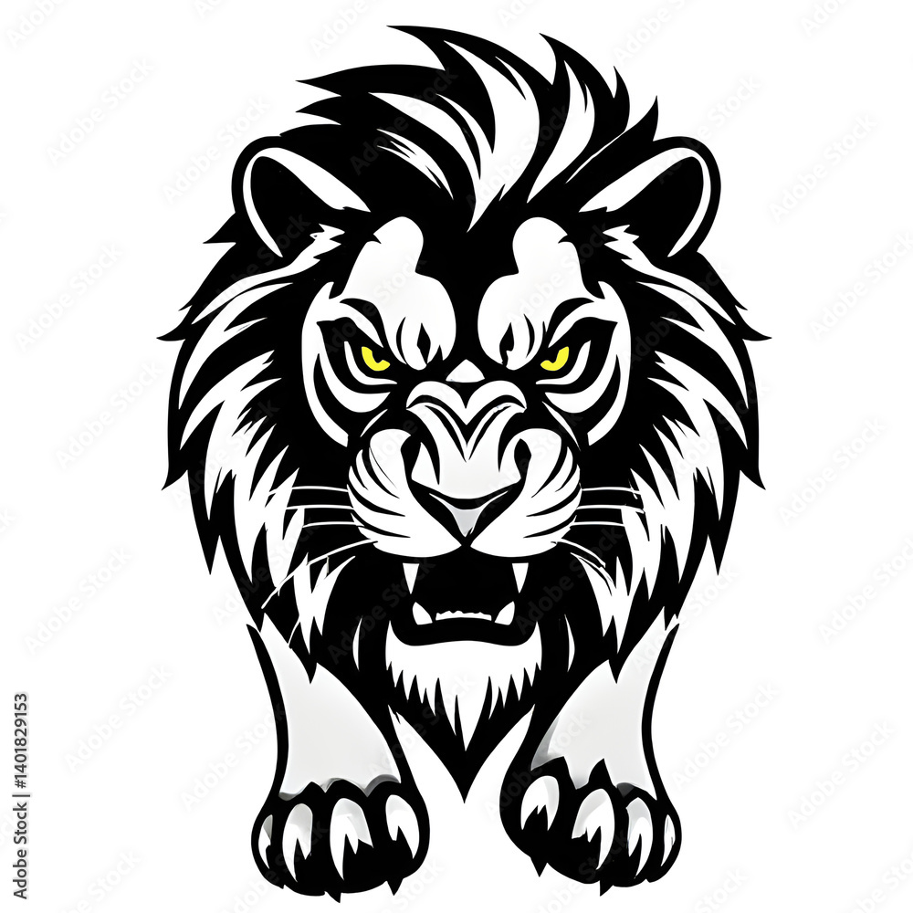 Fototapeta premium Mighty Lion King Seeking and Hunting