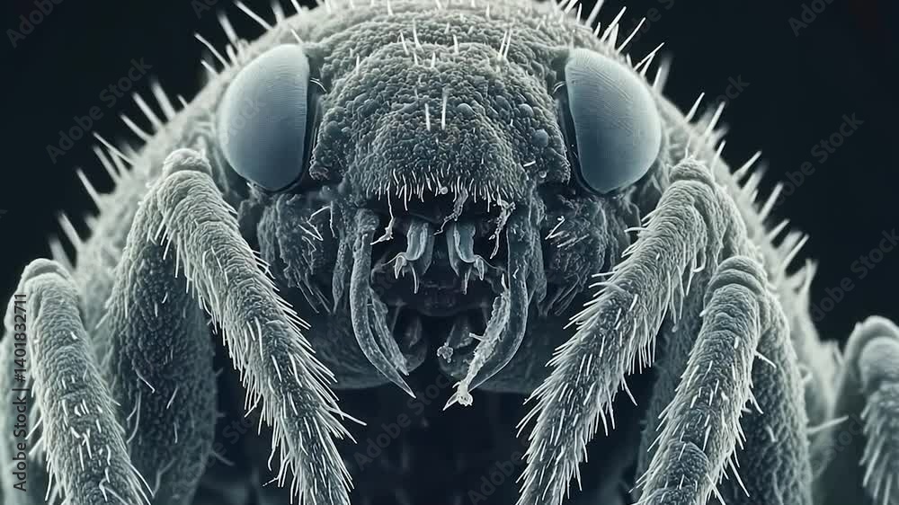 Close-up SEM of insect head