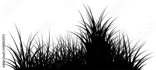 meadow grass silhouette element