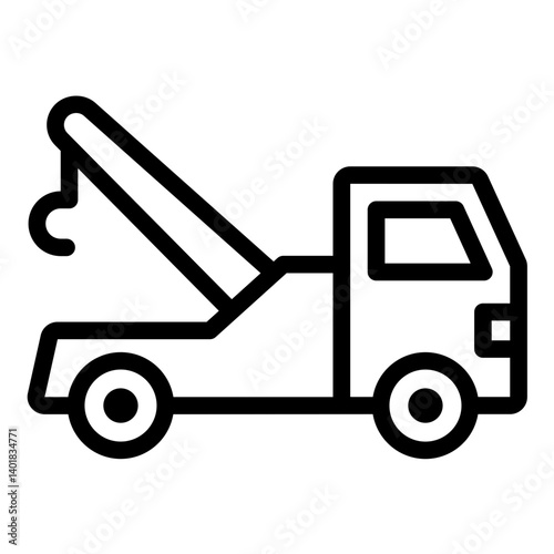 road help outline icon with emergency tow truck