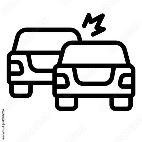 dangerous pass outline icon from car overtake risk