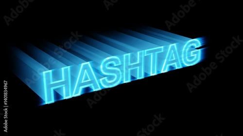 Glow Up Bright Neon Text For a Hashtag text