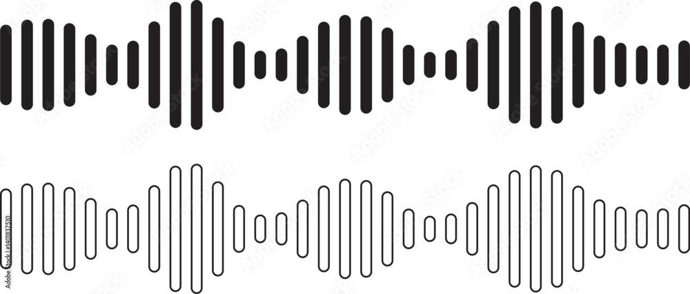 outline silhouette sound wave icon set outline silhouette sound wave icon set