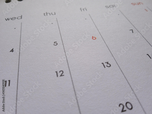 Close up of June 2025 calendar page background. Calendar image background