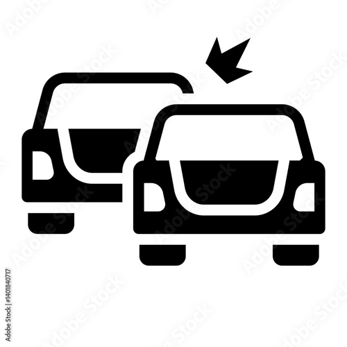 dangerous pass glyph icon from car overtake risk
