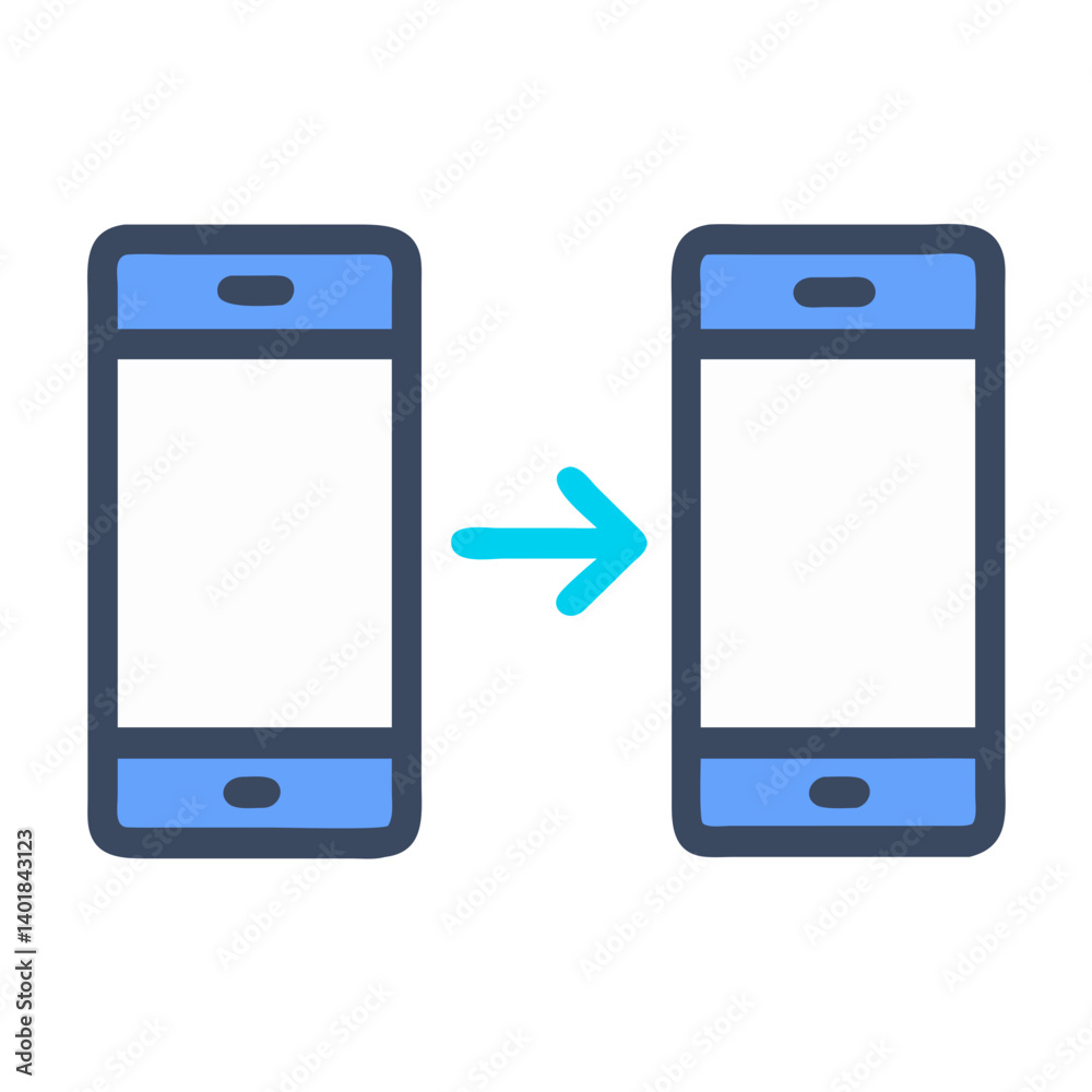 Smartphone Pairing for Data Transfer Icon Design Smartphone Pairing for Data Transfer Icon Design