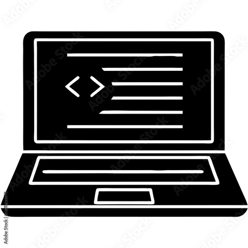 laptop computer icon on white background