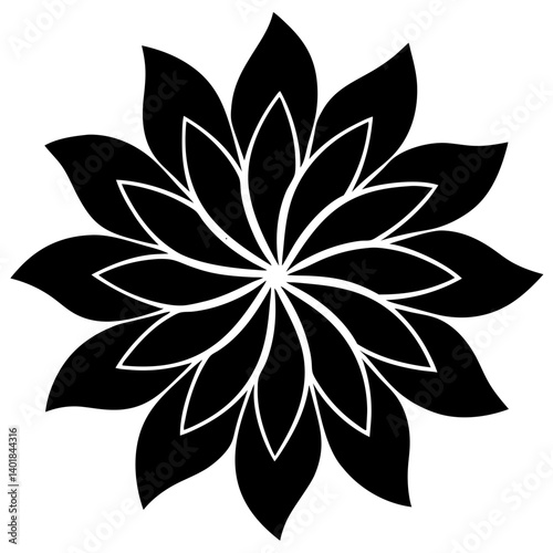 Elegant Silhouette Flower Petals Vector Art for Modern Illustrations and Creative Design
