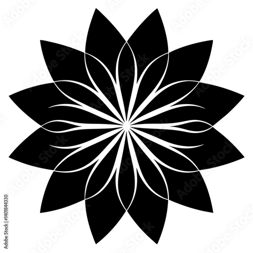Elegant Silhouette Flower Petals Vector Art for Modern Illustrations and Creative Design