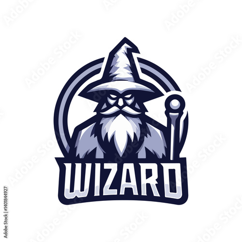 wizard mascot logo vector illustration