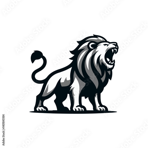 angry lion mascot logo vector illustration