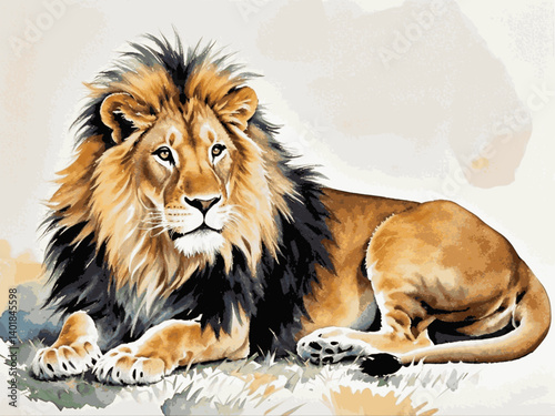 Savanna's whisperlion isolated watercolor vector illustration svg 
