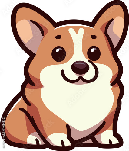 シンプルなコーギーのイラスト
