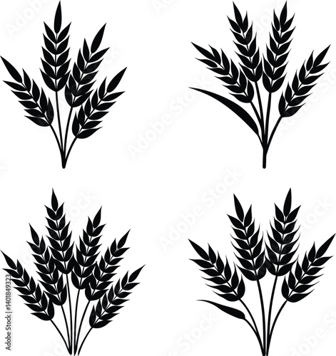 Oats silhouette vector