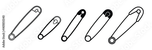 safety pin icon set vector illustration on white background.