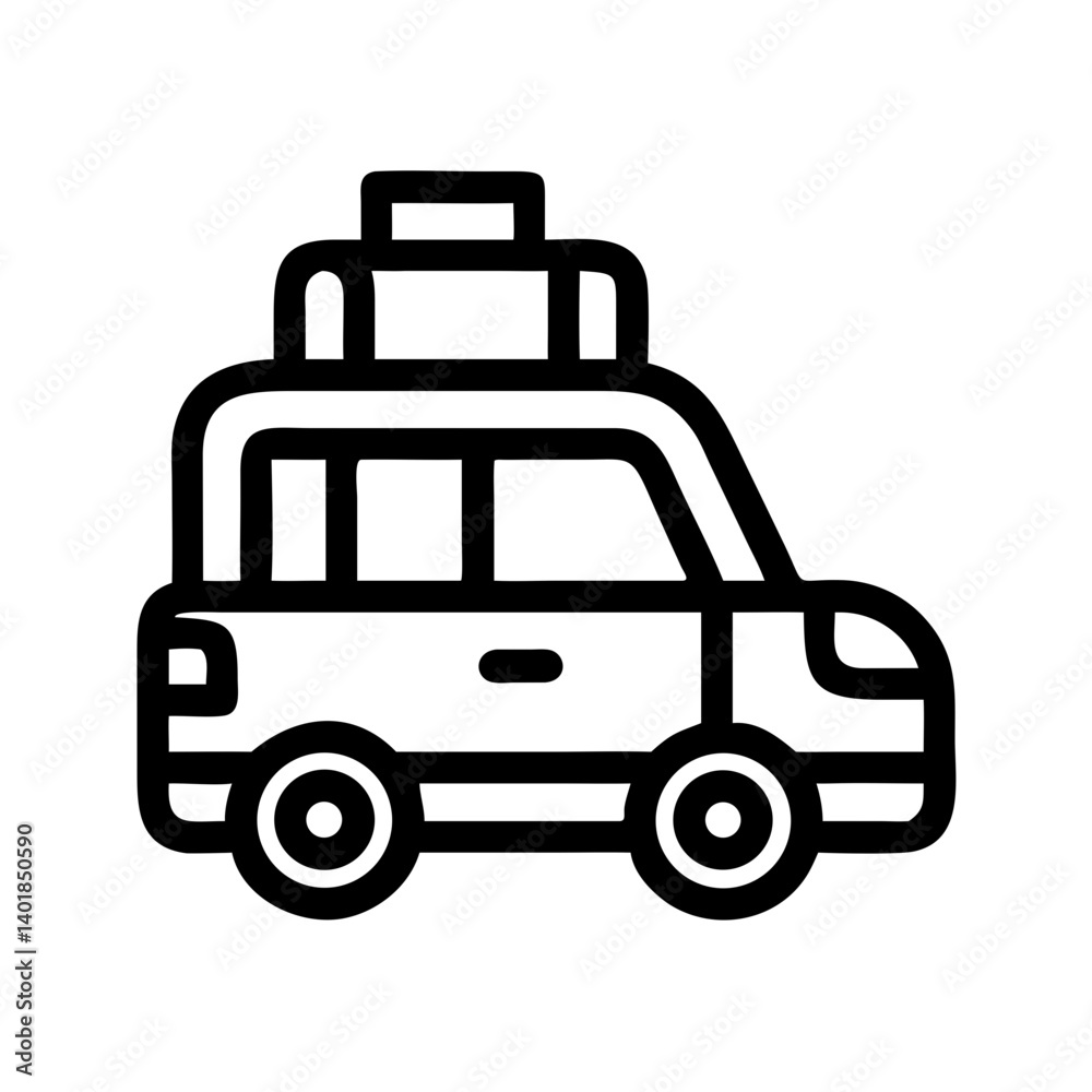 Hotel Taxi with Luggage Carrier Icon Design Hotel Taxi with Luggage Carrier Icon Design