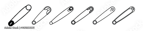 safety pin icon set vector illustration on white background.