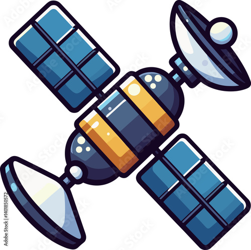 シンプルな人工衛星のイラスト
