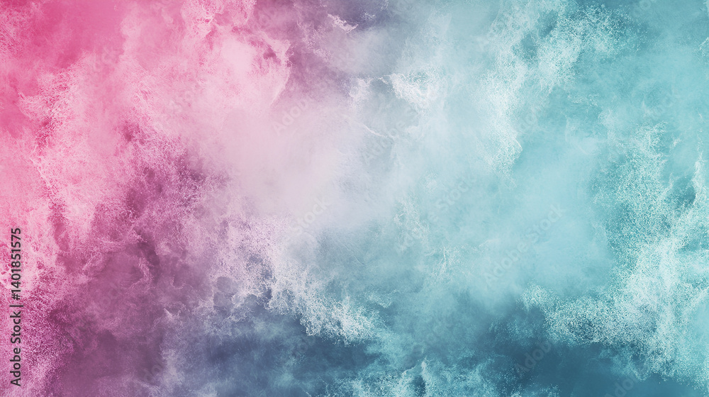 Fototapeta premium magenta grainy gradient background noise texture abstract banner header poster design Soft Aqua, Mint Green. Elegant wave backdrop with dynamic grainy texture effects 