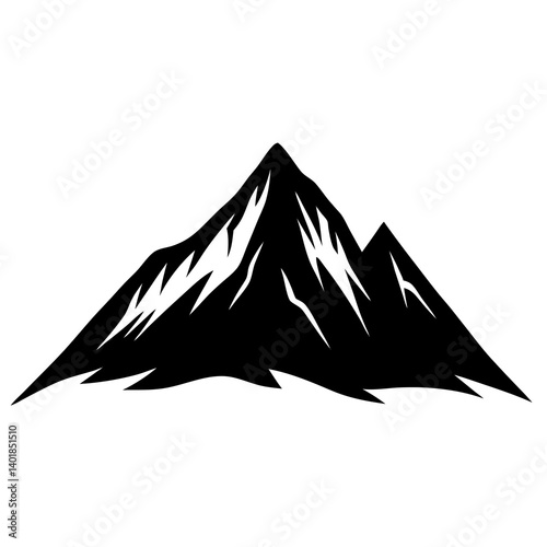 Mountain Peak Silhouette Vector Illustration For Outdoor Adventure Designs