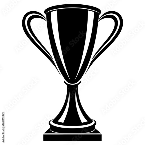 Black And White Trophy Illustration For Sports Achievements And Competition Success