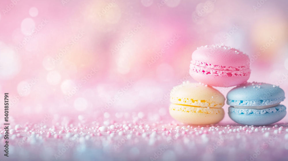 Pastel macarons dessert photography, colorful macarons on pink background, sweet treats food photography Pastel macarons dessert photography, colorful macarons on pink background, sweet treats food photography