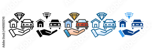 Asset Management Icon Set Multiple Style Collection