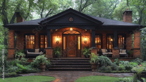 Charming Brick House at Dusk