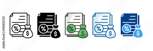 Tax Icon Set Multiple Style Collection