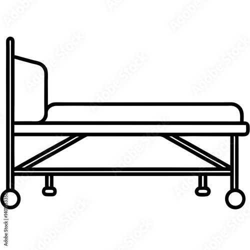 Hospital Bed Line Art Illustration For Medical Equipment Design Resources