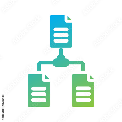 A hierarchical structure showing data or document relationships.