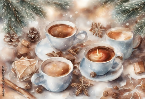 what watercolor hot drink drinks cappuccino set prefer collection happy choice year chocolate christmas tea do clipart winter apple handpainted you merry cider new hand-drawn cream teapot cup