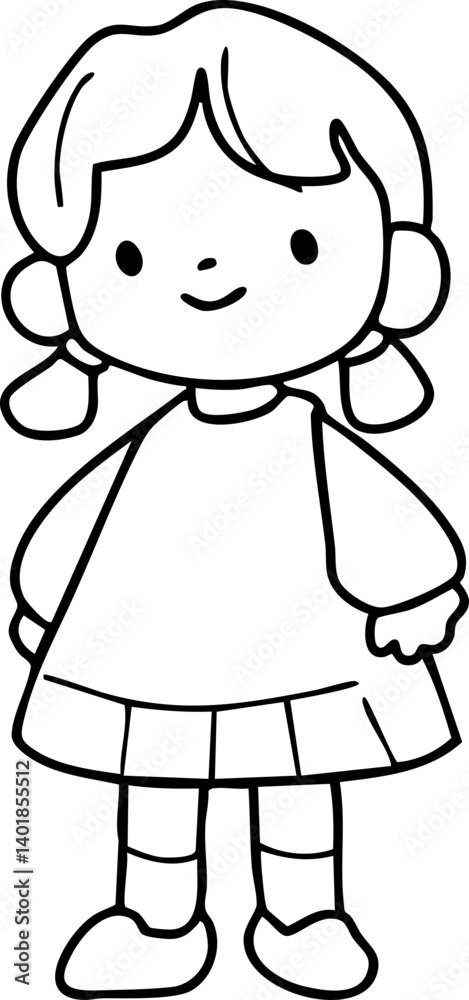 Cartoon Cute Kids Go To School Illustration Coloring Book Cartoon Cute Kids Go To School Illustration Coloring Book