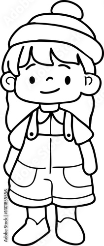 Cartoon Cute Kids Go To School Illustration Coloring Book