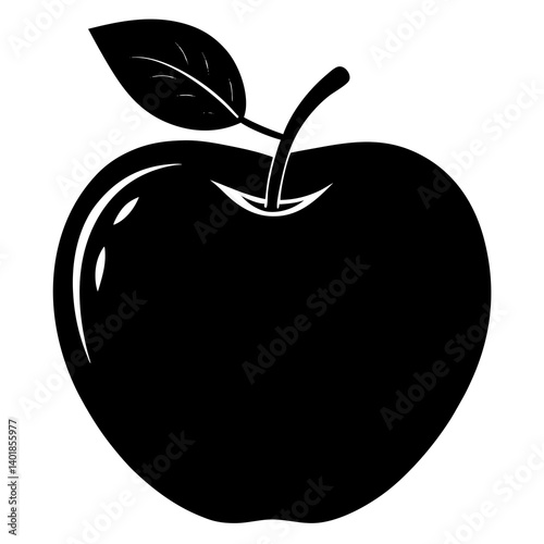 Apple Fruit Monochrome Vector Illustration Simple Design For Culinary Themes And Designs