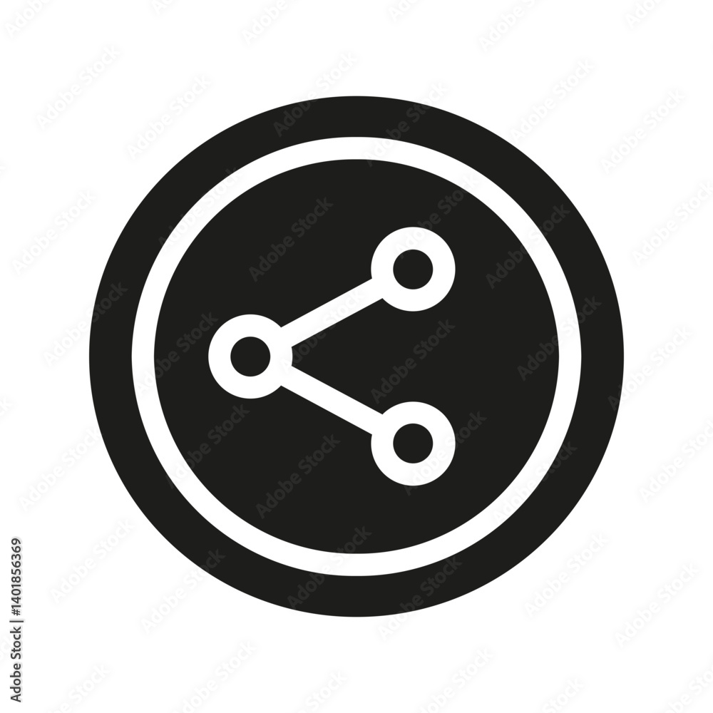 A circular share icon indicating social media or content sharing. A circular share icon indicating social media or content sharing.