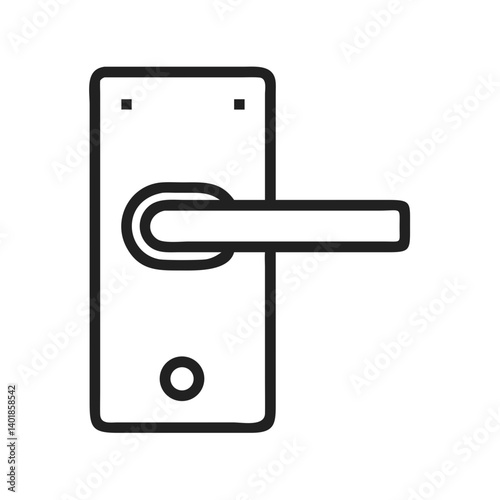 Hotel Room Door with Key Slot Icon Design