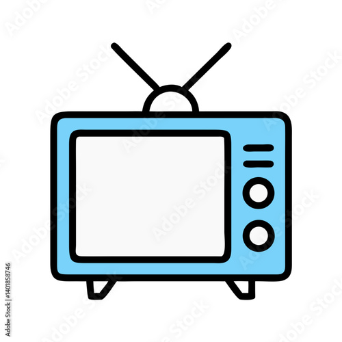 Vintage Television with Antenna Icon Design