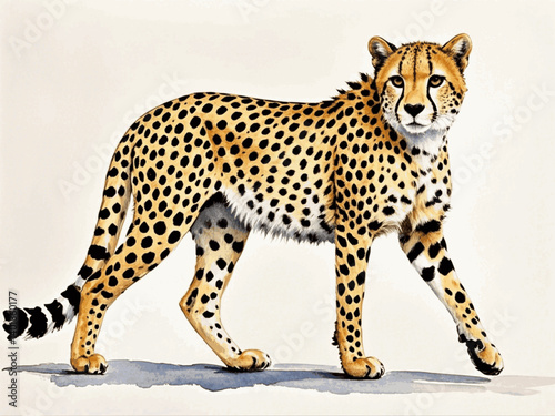 Golden sprint serenade cheetah isolated watercolor vector illustration svg 