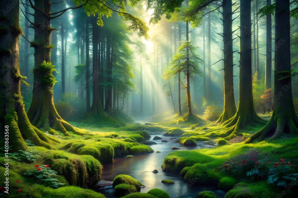 Obraz premium mystery portrayed in forest scene