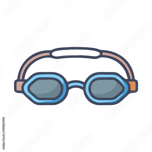 Swimming Goggles with Adjustable Strap Icon Design