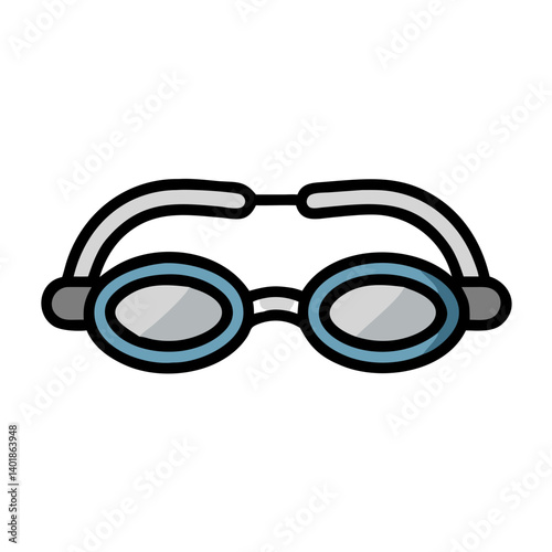 Swimming Goggles with Adjustable Strap Icon Design