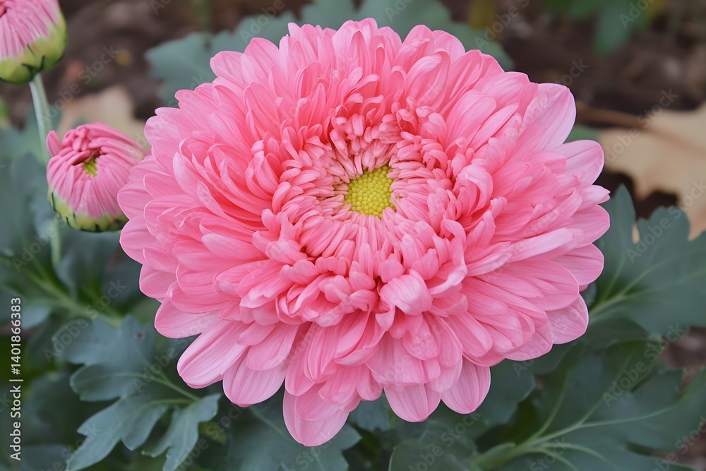 Stunning Pink Chrysanthemum Flower Bloom Close Up Stunning Pink Chrysanthemum Flower Bloom Close Up