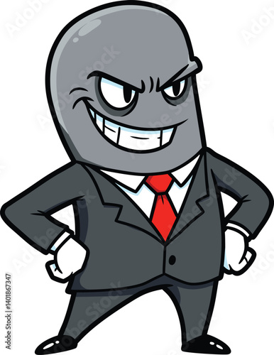 confidence businessman cartoon character