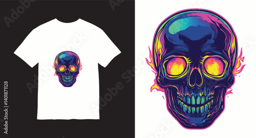 Graffiti skull graphic vector t-shirt design	
